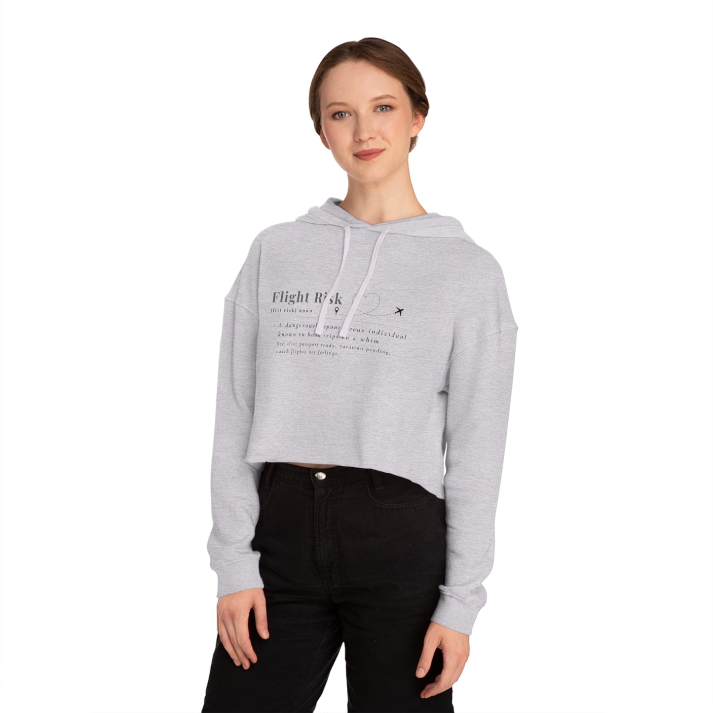 "Flight Risk" Cropped Hooded Sweatshirt