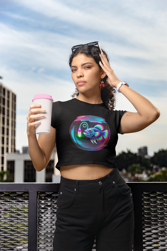 Angler Fish in a Bowl Fitted Crop Top