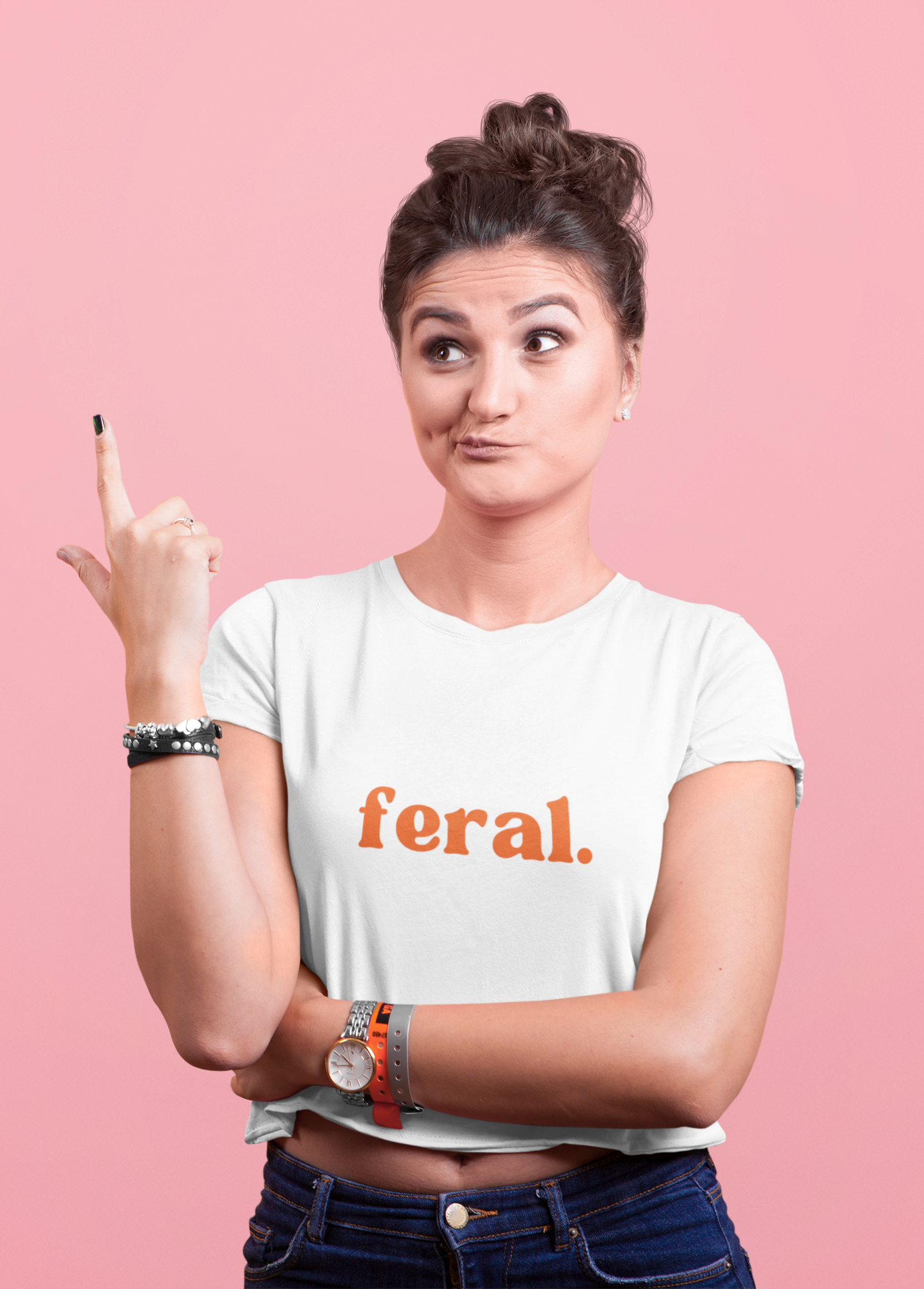 "feral." Flowy Crop Top