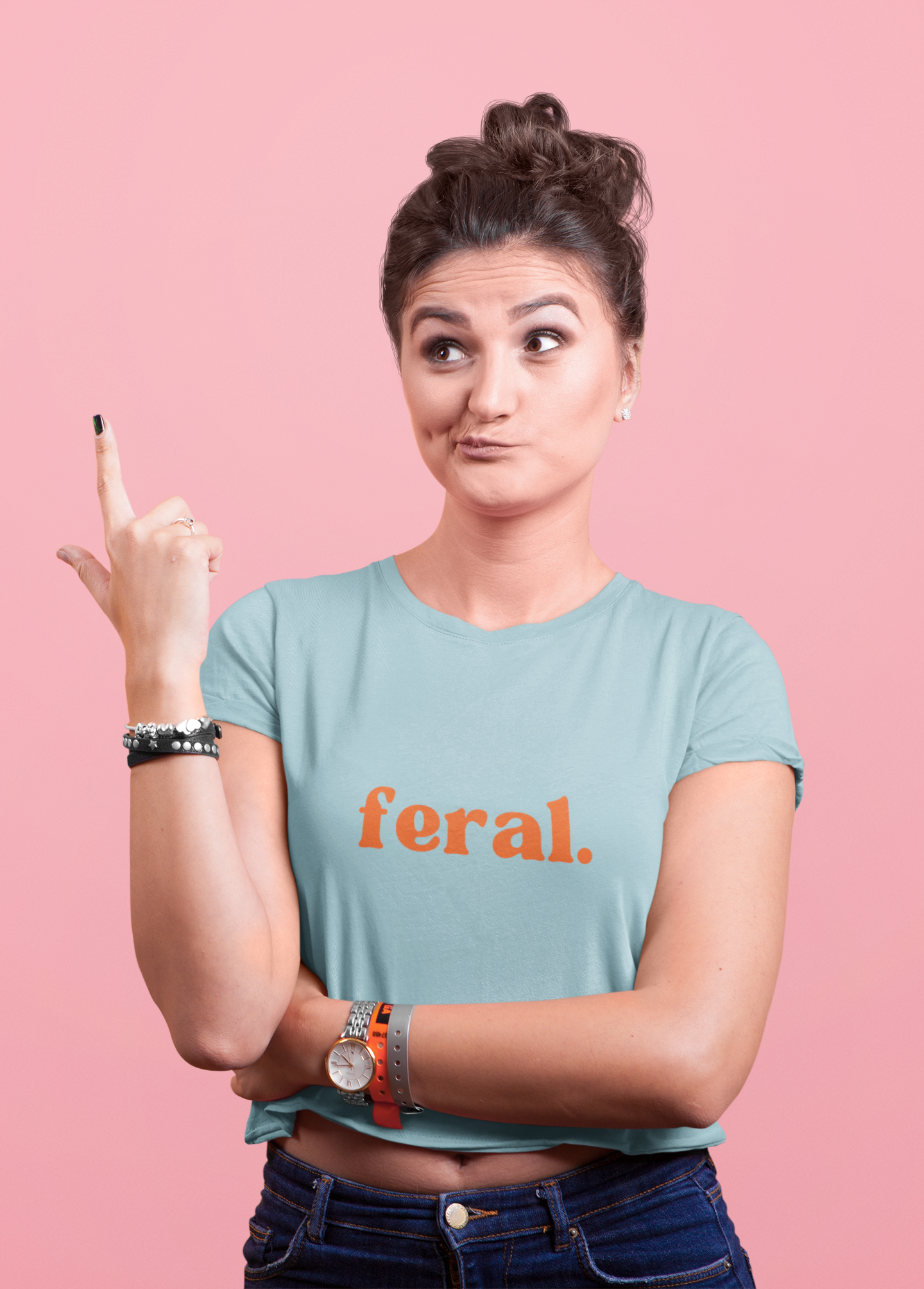"feral." Flowy Crop Top