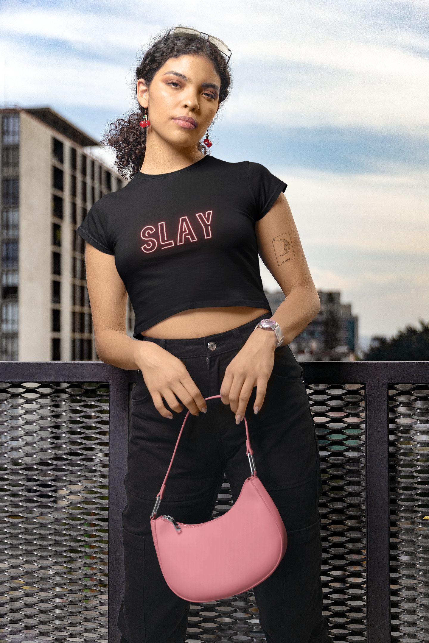 "Slay" Flowy Crop Top