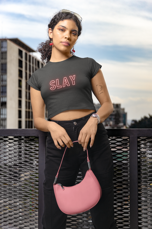 "Slay" Flowy Crop Top