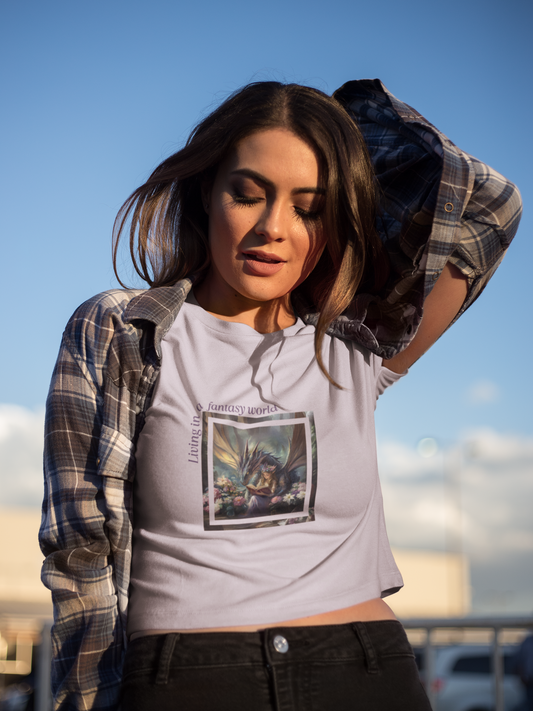 "Living in a Fantasy World" Premium Crop Top