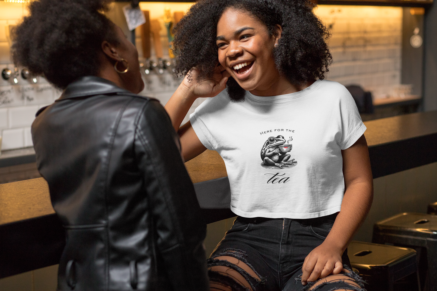 "Here for the Tea" Flowy Crop Top