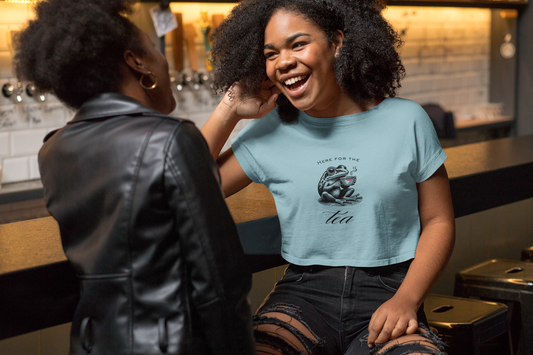 "Here for the Tea" Flowy Crop Top
