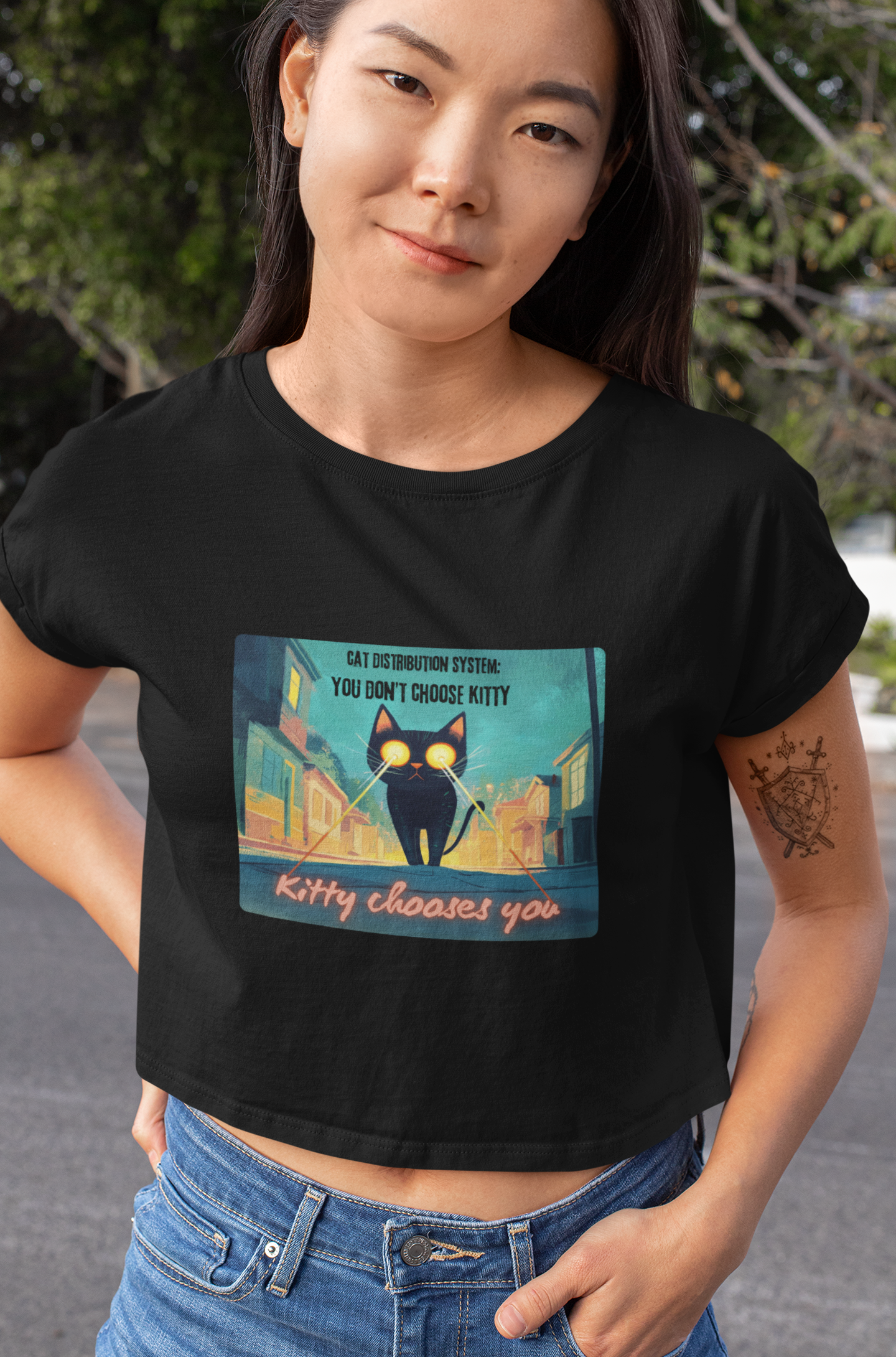 "Cat Distribution System" Premium Crop Top