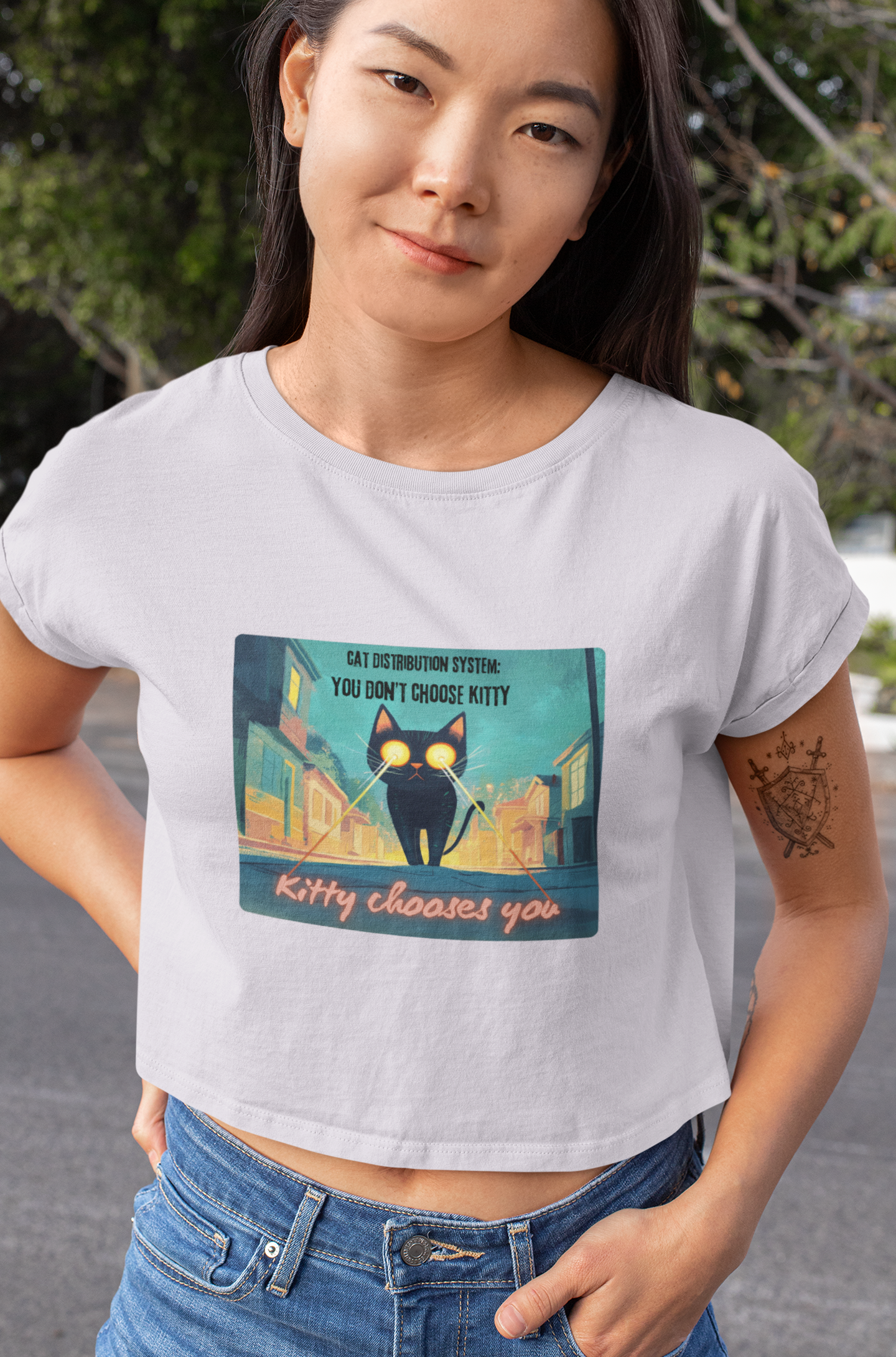 "Cat Distribution System" Premium Crop Top