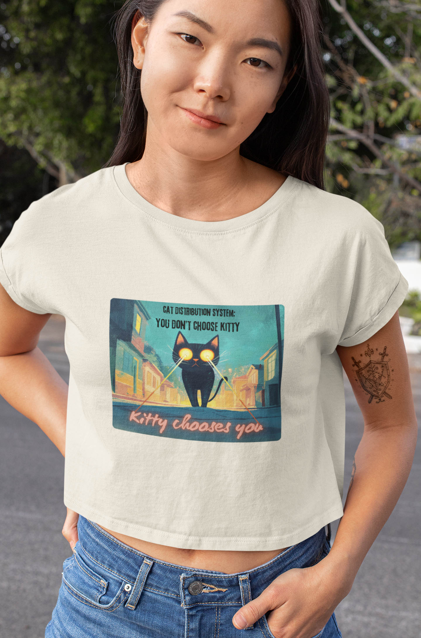 "Cat Distribution System" Premium Crop Top