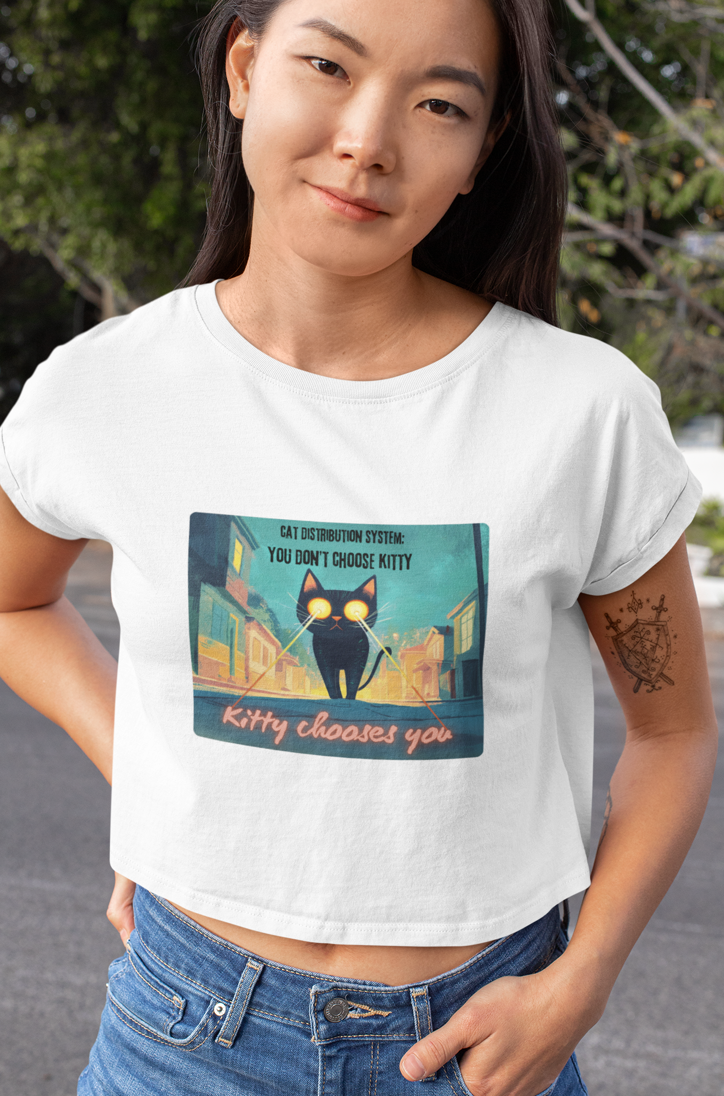 "Cat Distribution System" Premium Crop Top