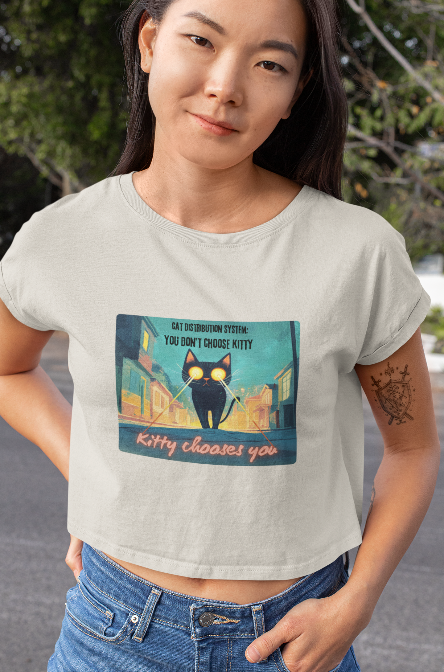 "Cat Distribution System" Premium Crop Top
