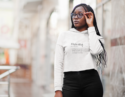 "Flight Risk" Cropped Hooded Sweatshirt