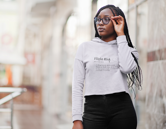 "Flight Risk" Cropped Hooded Sweatshirt