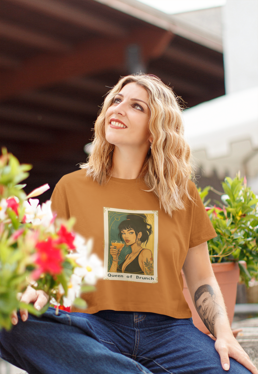 "Queen of Brunch" Premium Crop Top