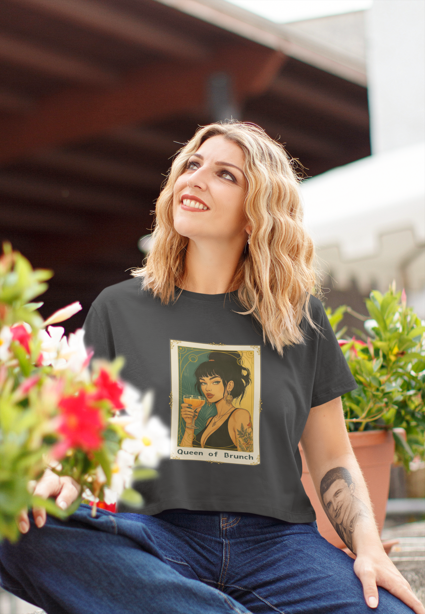 "Queen of Brunch" Premium Crop Top