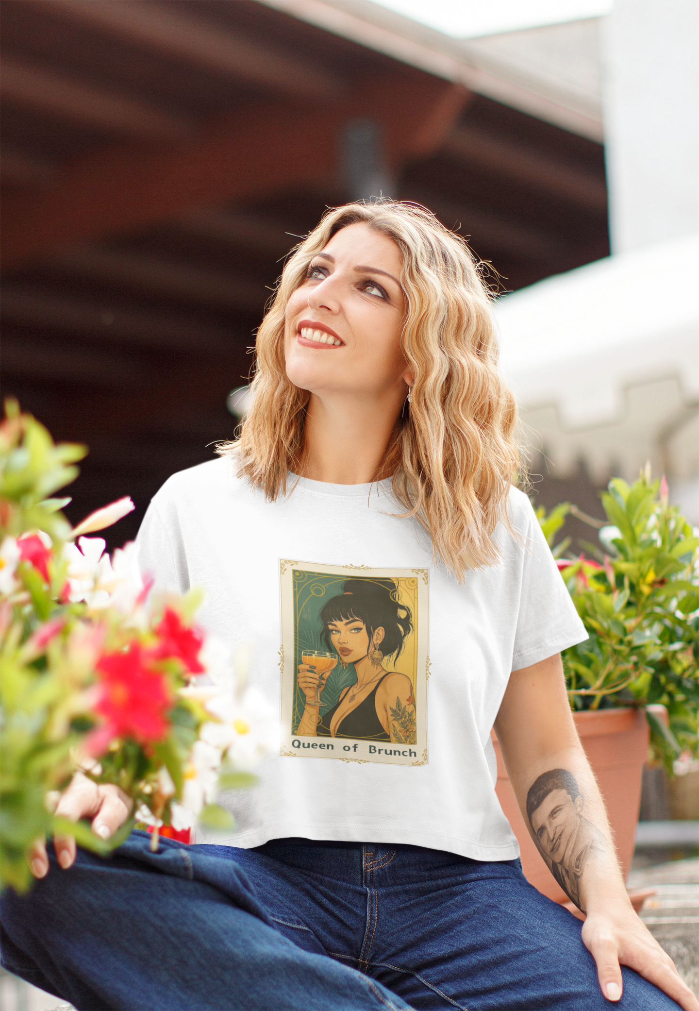 "Queen of Brunch" Premium Crop Top