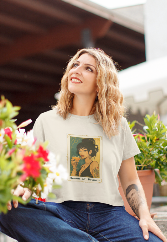 "Queen of Brunch" Premium Crop Top