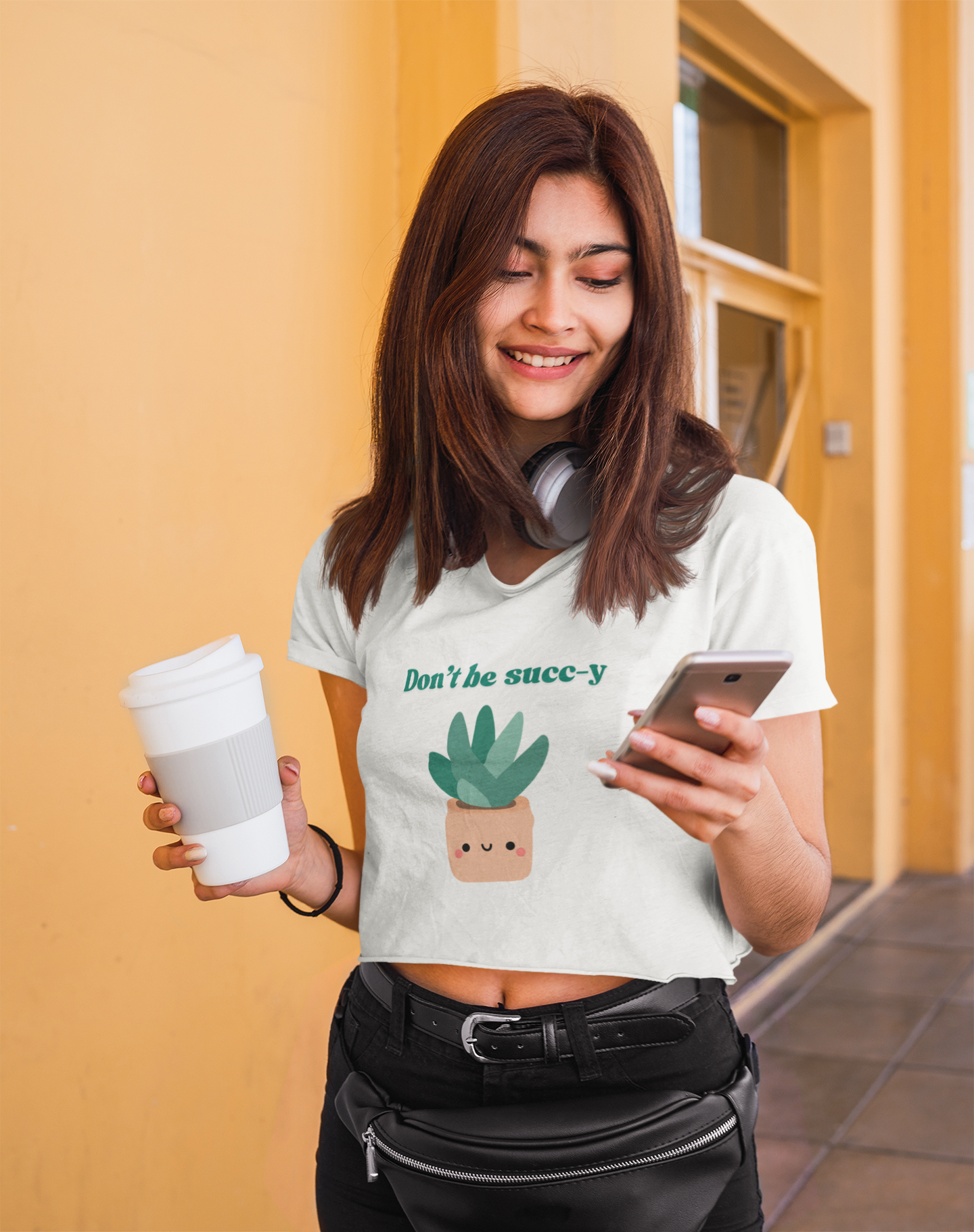 "Don't be succ-y" Flowy Crop Top