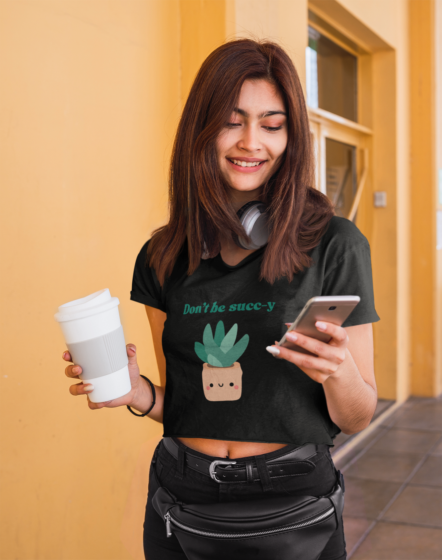 "Don't be succ-y" Flowy Crop Top