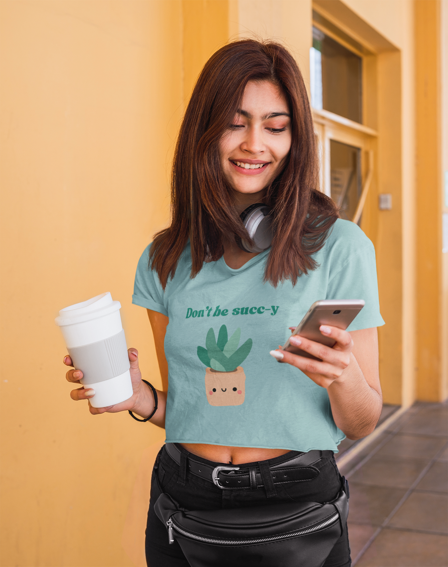 "Don't be succ-y" Flowy Crop Top