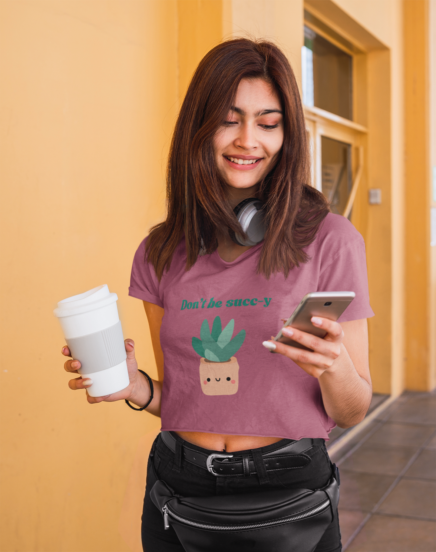 "Don't be succ-y" Flowy Crop Top