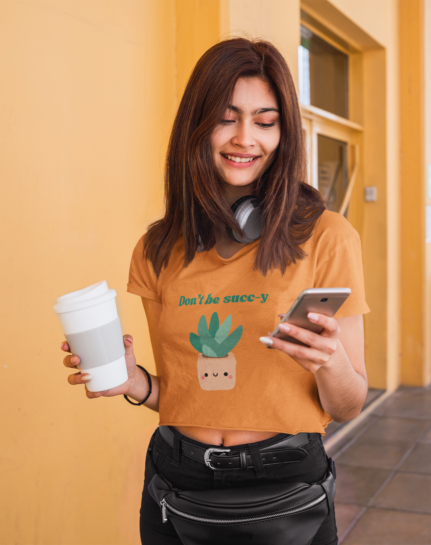 "Don't be succ-y" Flowy Crop Top