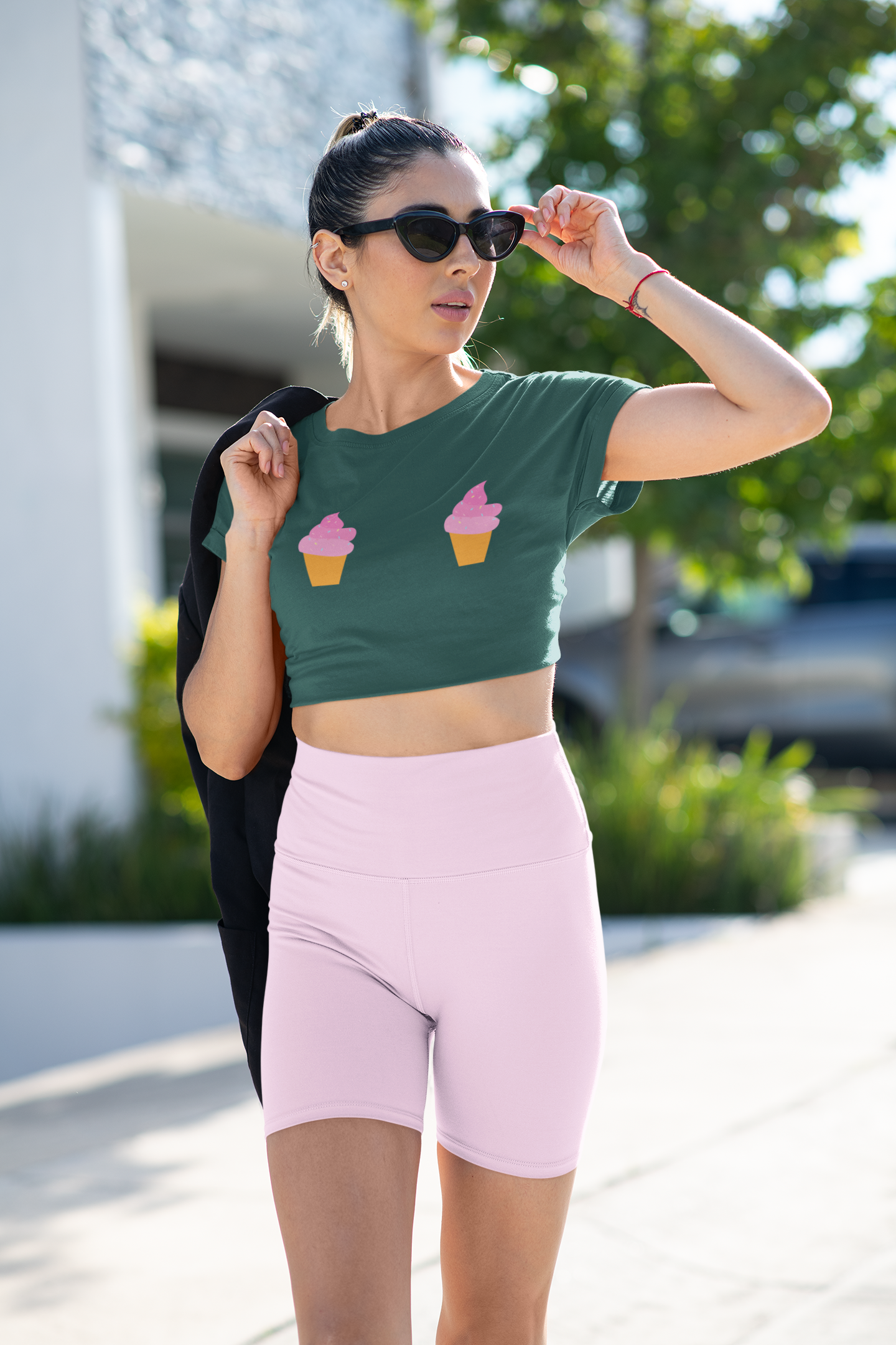 Ice Cream Cone Pasties Flowy Crop Top