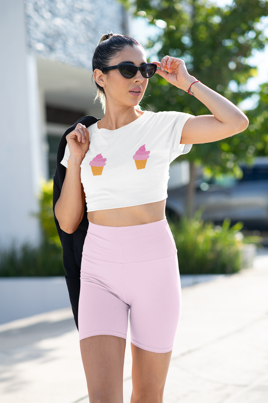 Ice Cream Cone Pasties Flowy Crop Top