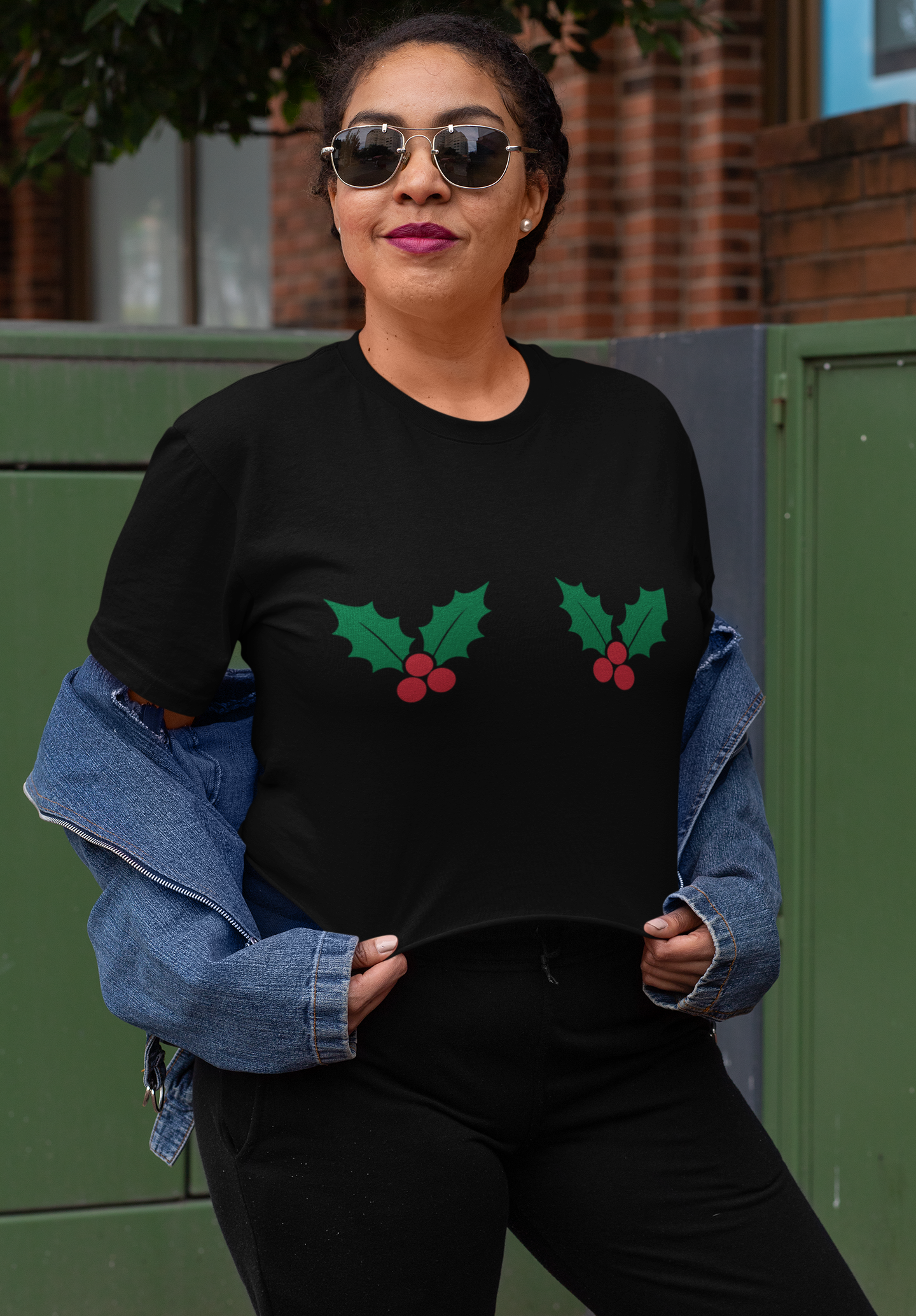 Holly Berry Pasties Festive Crop Top
