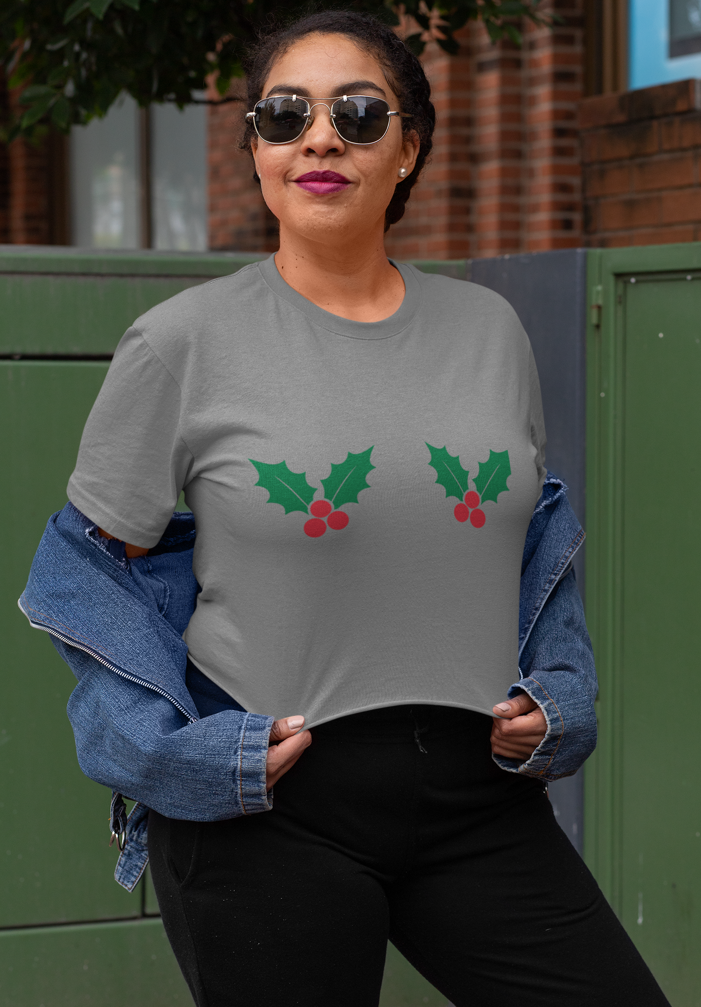 Holly Berry Pasties Festive Crop Top