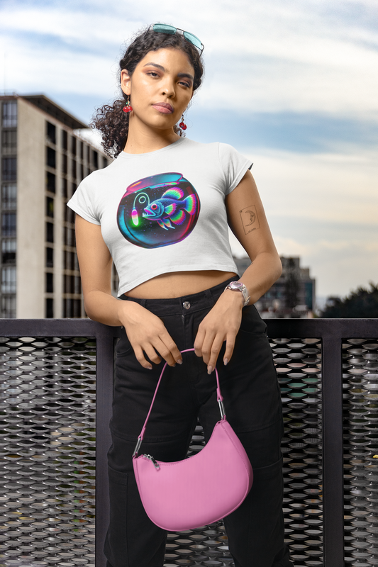 Angler Fish in a Bowl Premium Crop Top