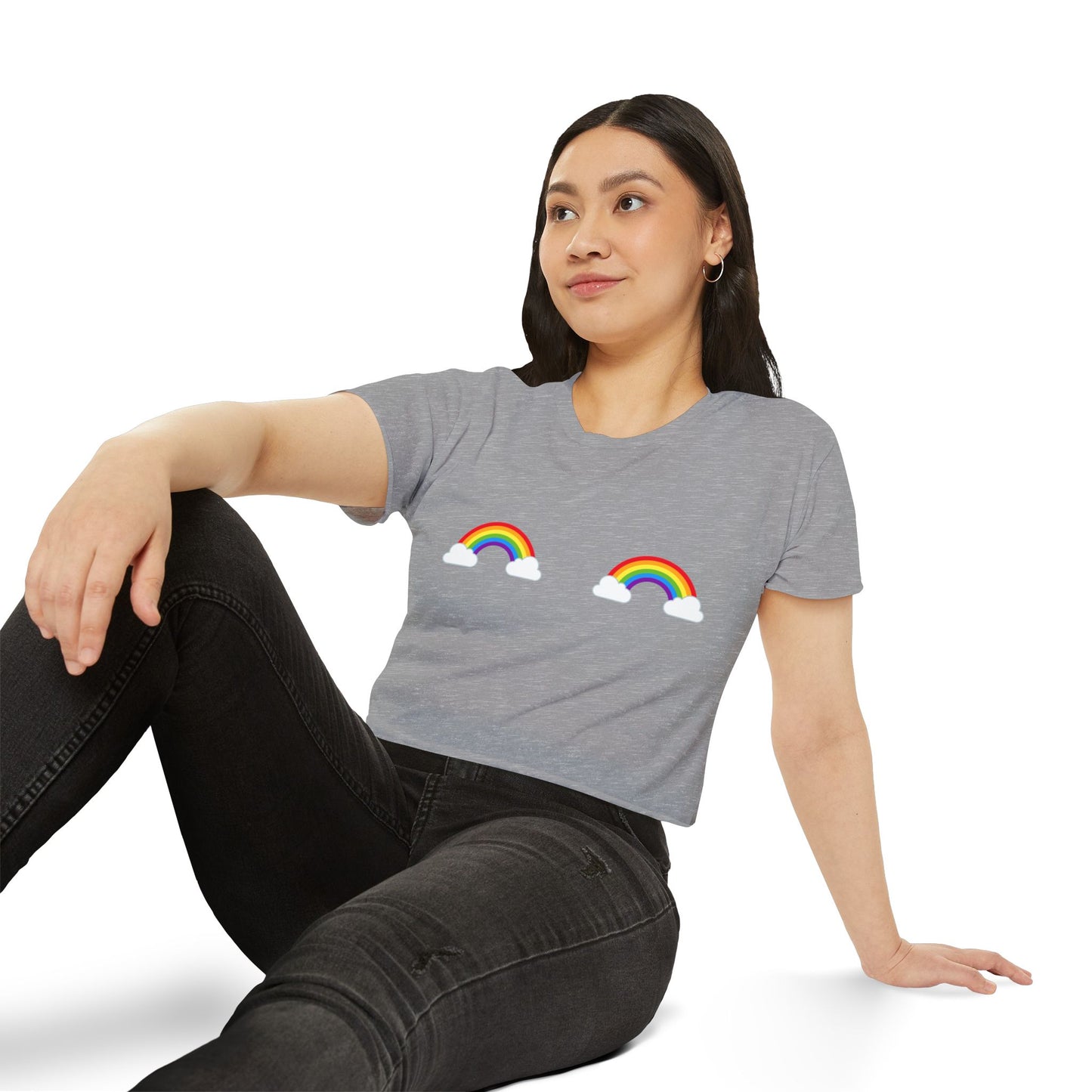 Pride Rainbow Pasties Flowy Crop Top