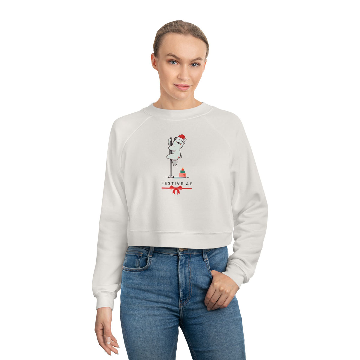 "Festive AF" Festive Cropped Sweatshirt
