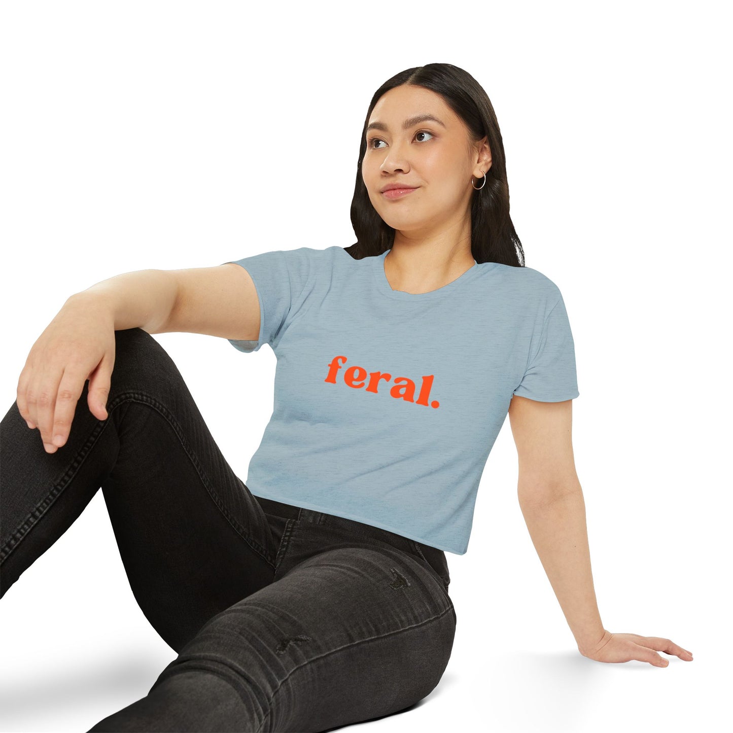 "feral." Flowy Crop Top
