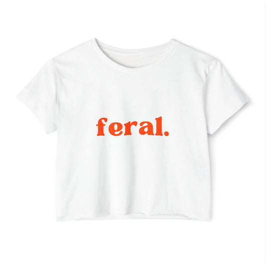 "feral." Flowy Crop Top