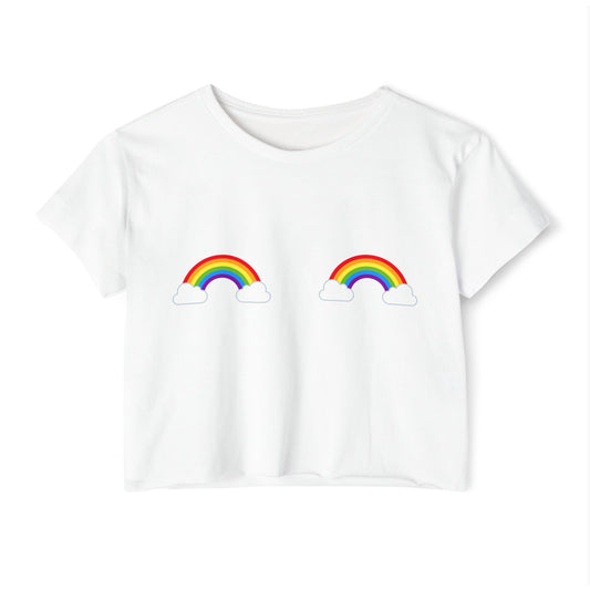 Pride Rainbow Pasties Flowy Crop Top