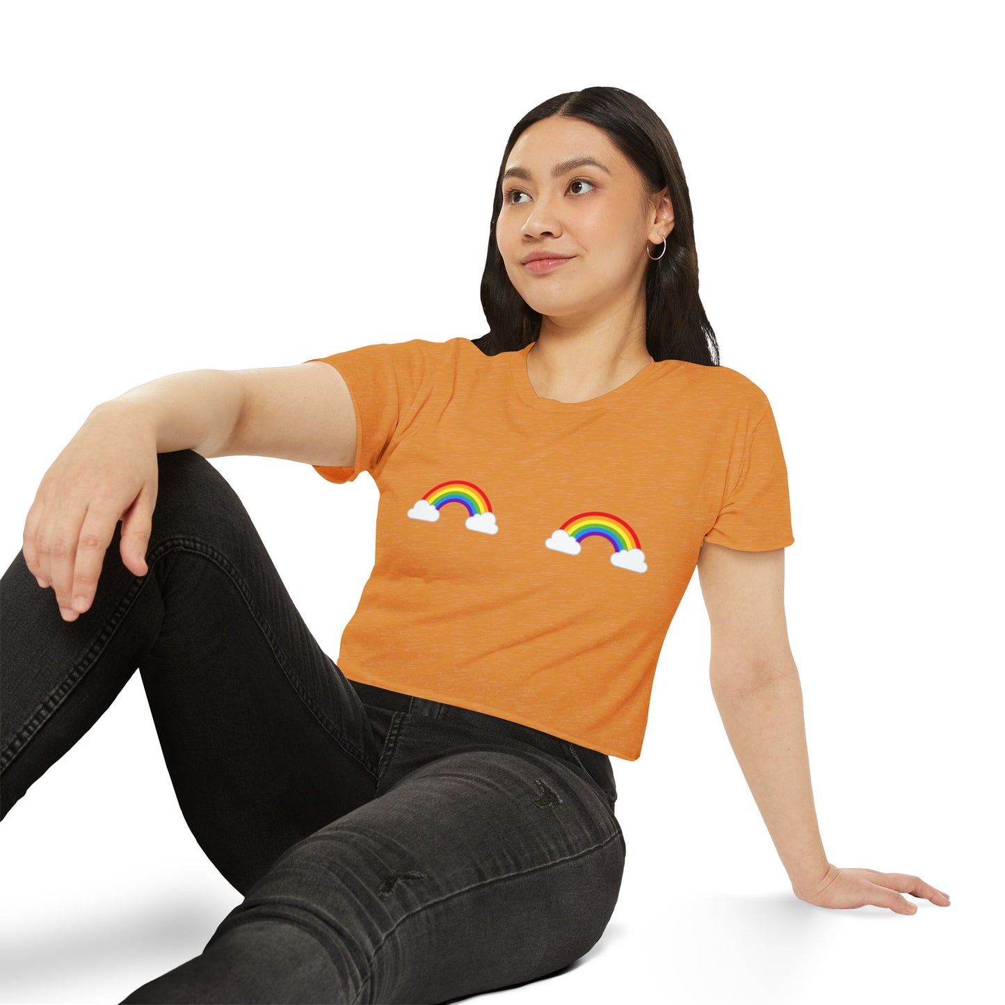 Pride Rainbow Pasties Flowy Crop Top