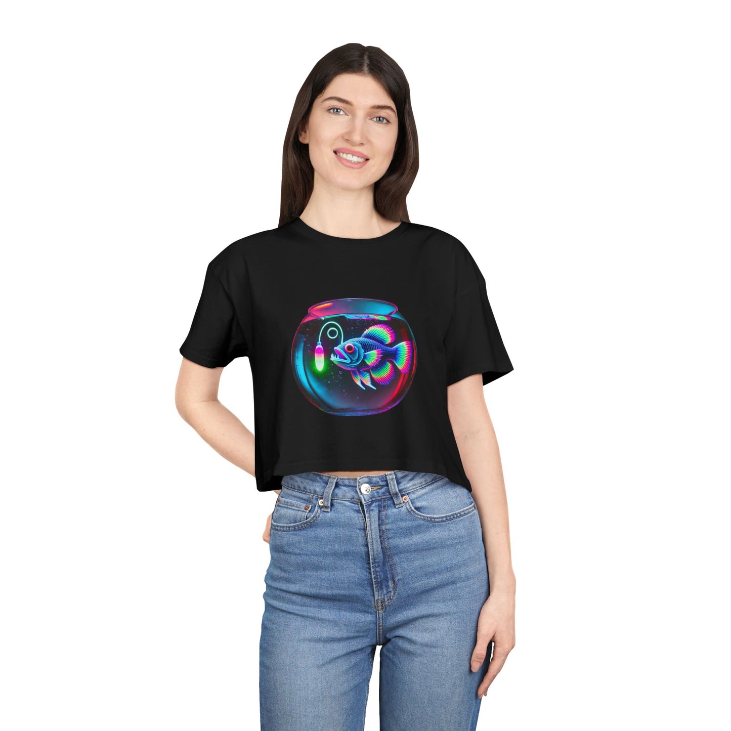 Angler Fish in a Bowl Premium Crop Top
