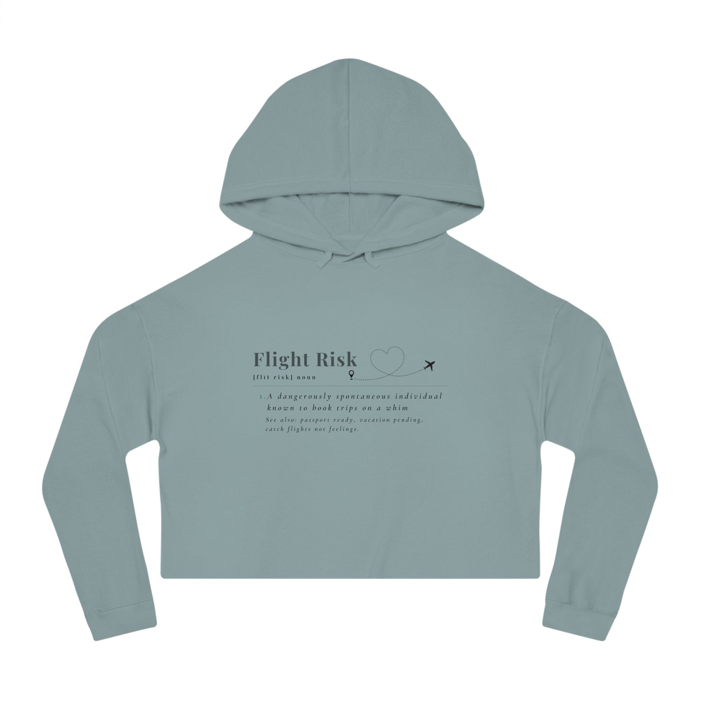 "Flight Risk" Cropped Hooded Sweatshirt