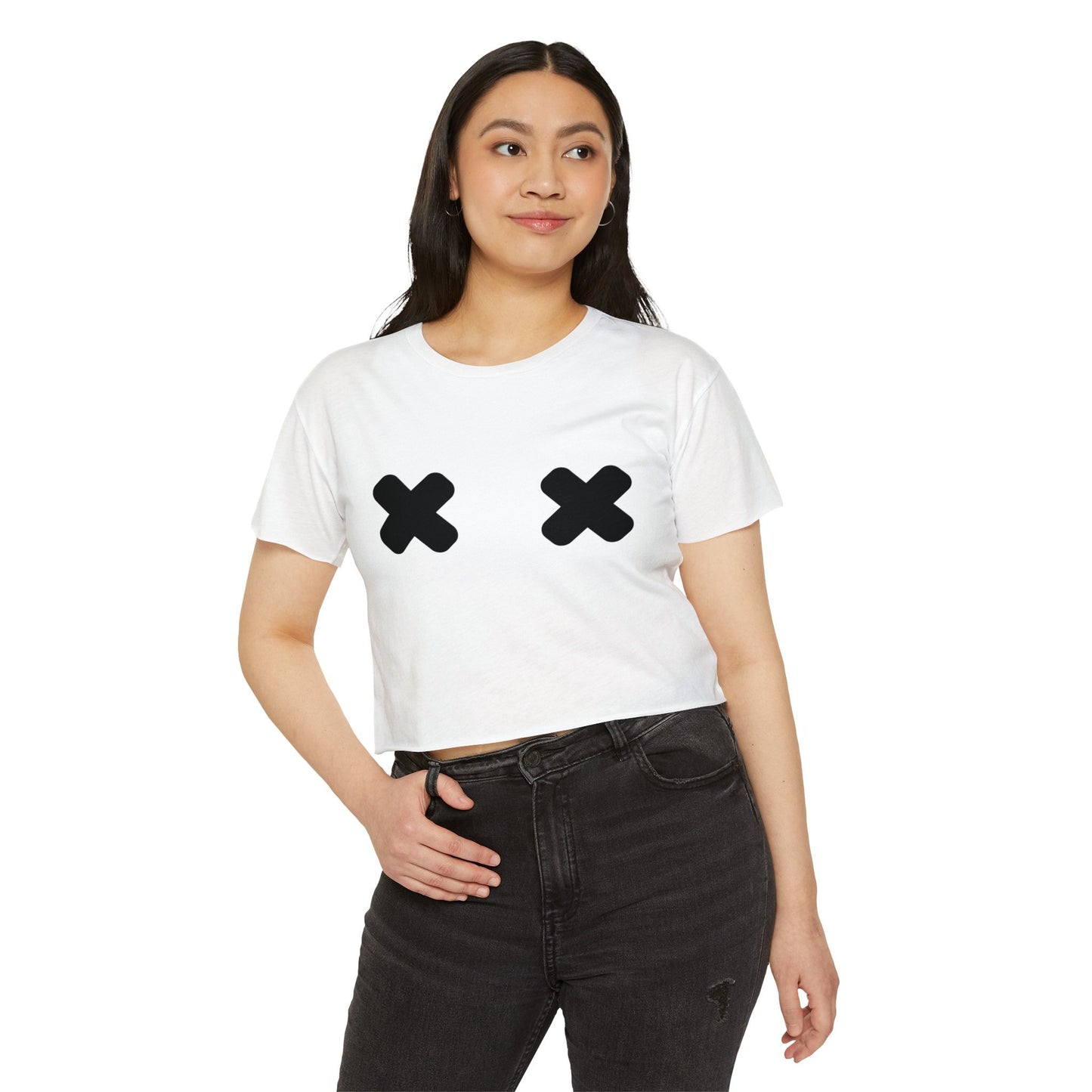 "X" Pasties Flowy Crop Top