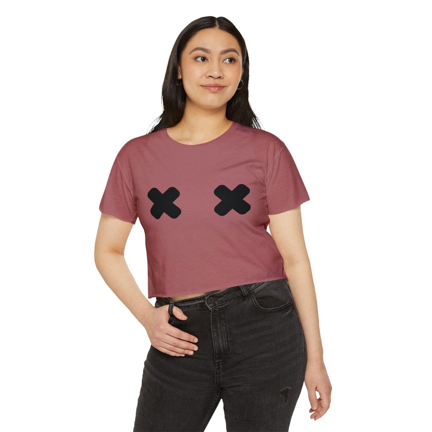 "X" Pasties Flowy Crop Top