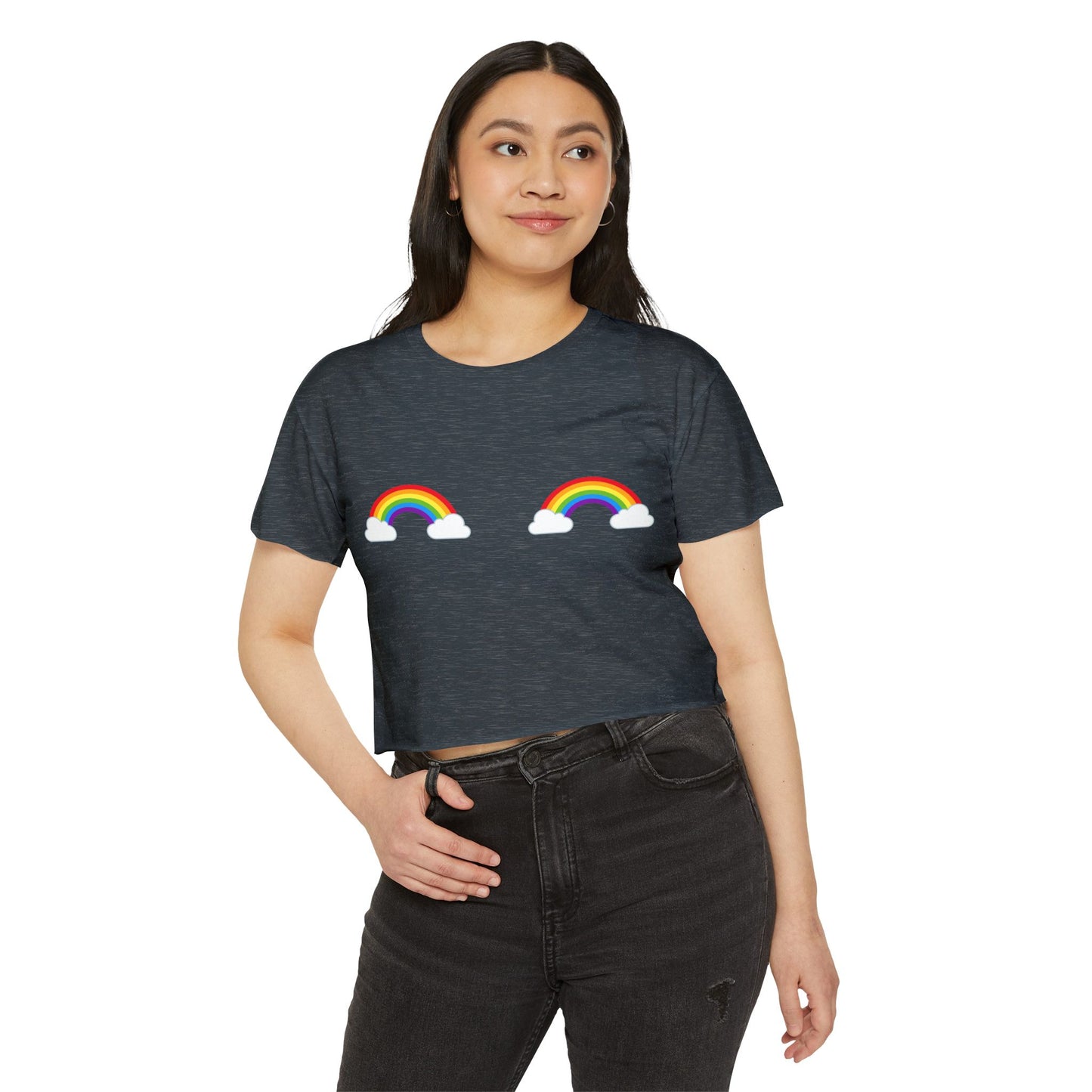 Pride Rainbow Pasties Flowy Crop Top