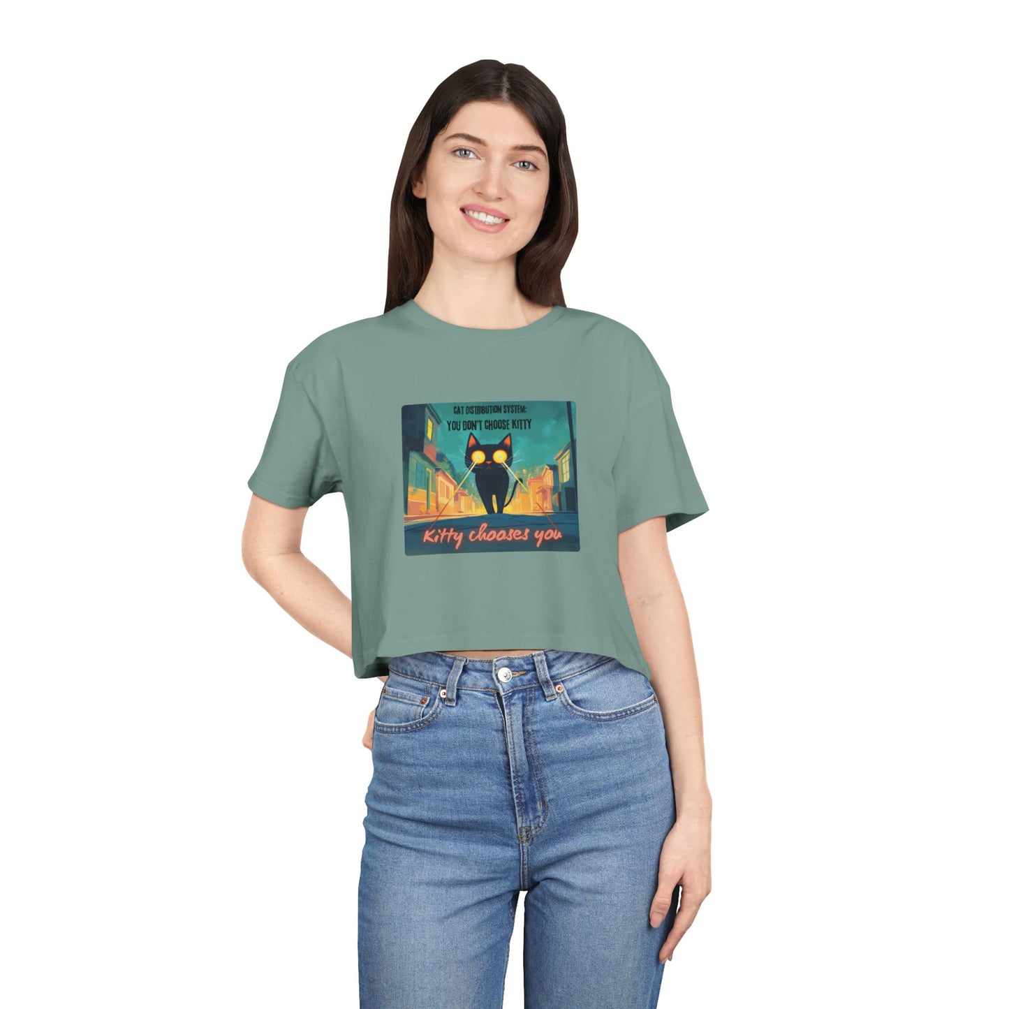 "Cat Distribution System" Premium Crop Top