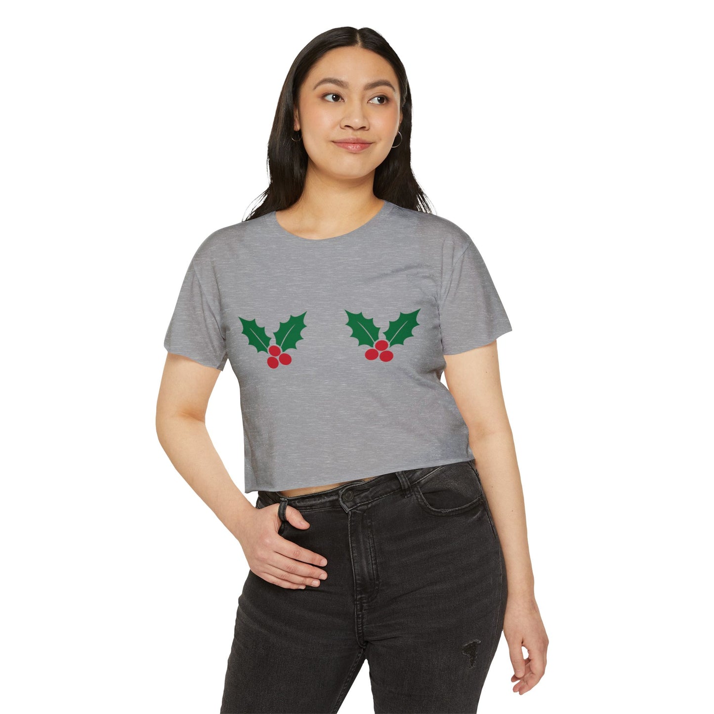 Holly Berry Pasties Festive Crop Top
