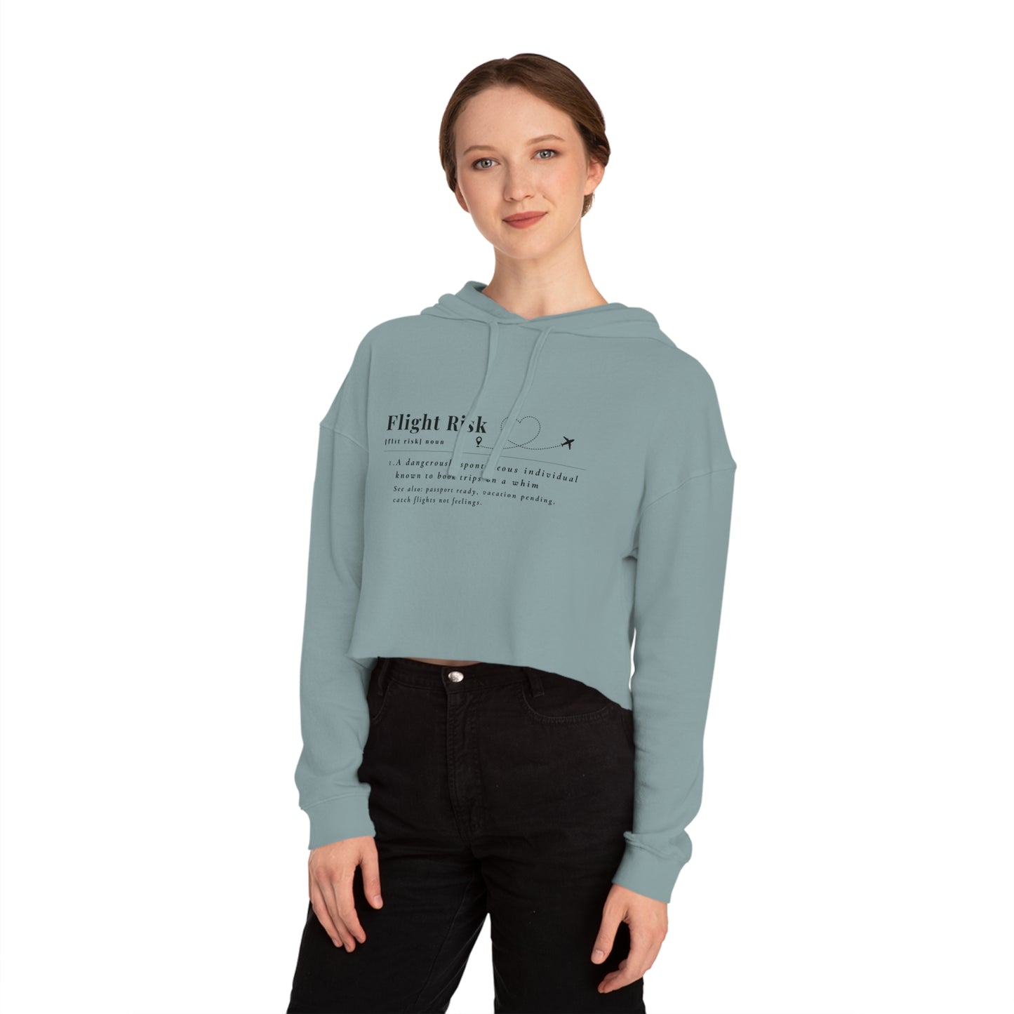 "Flight Risk" Cropped Hooded Sweatshirt