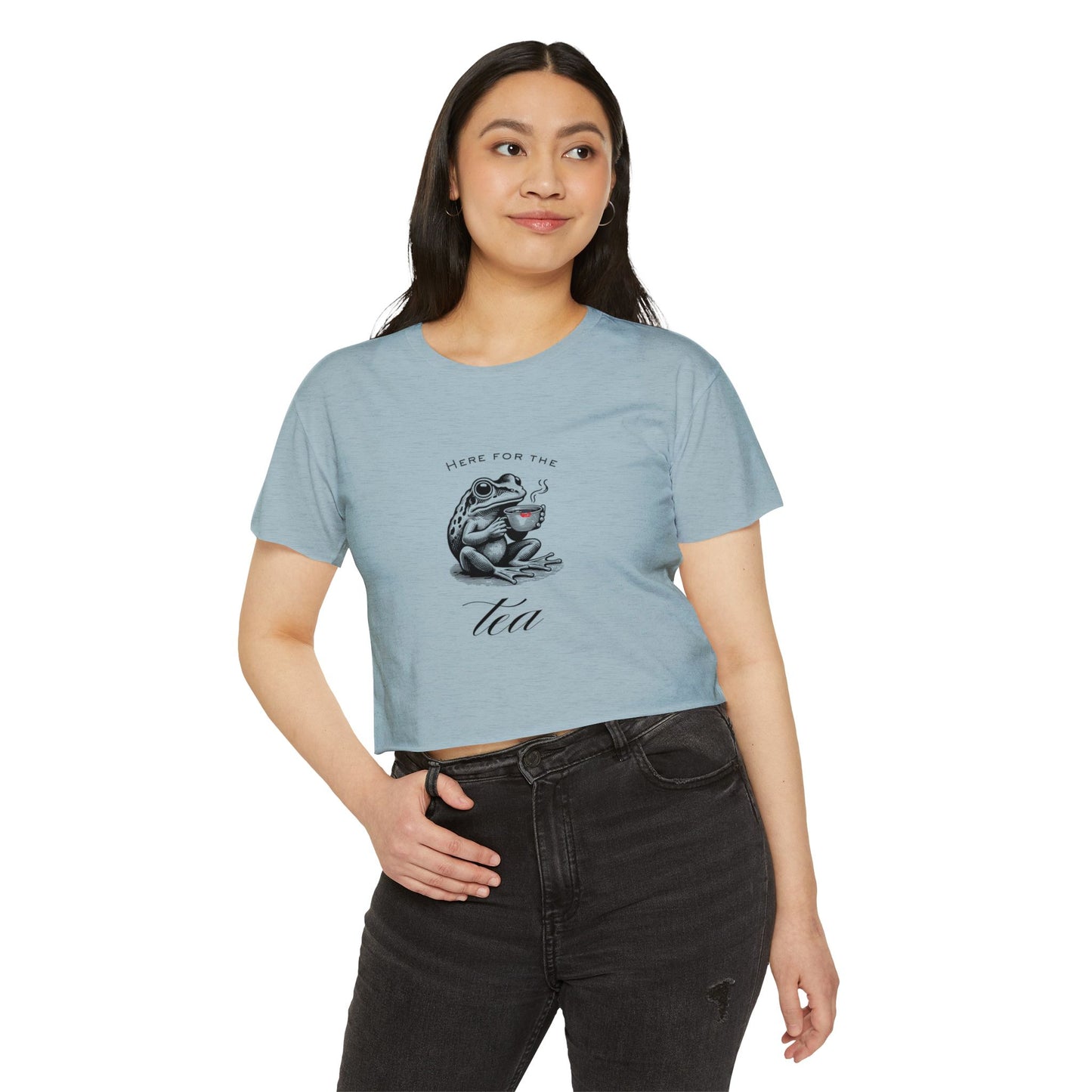 "Here for the Tea" Flowy Crop Top
