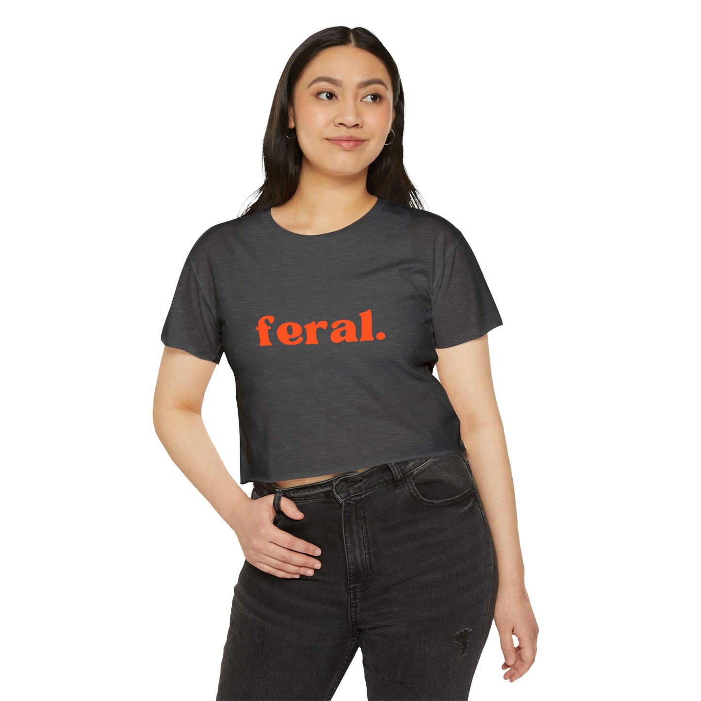 "feral." Flowy Crop Top