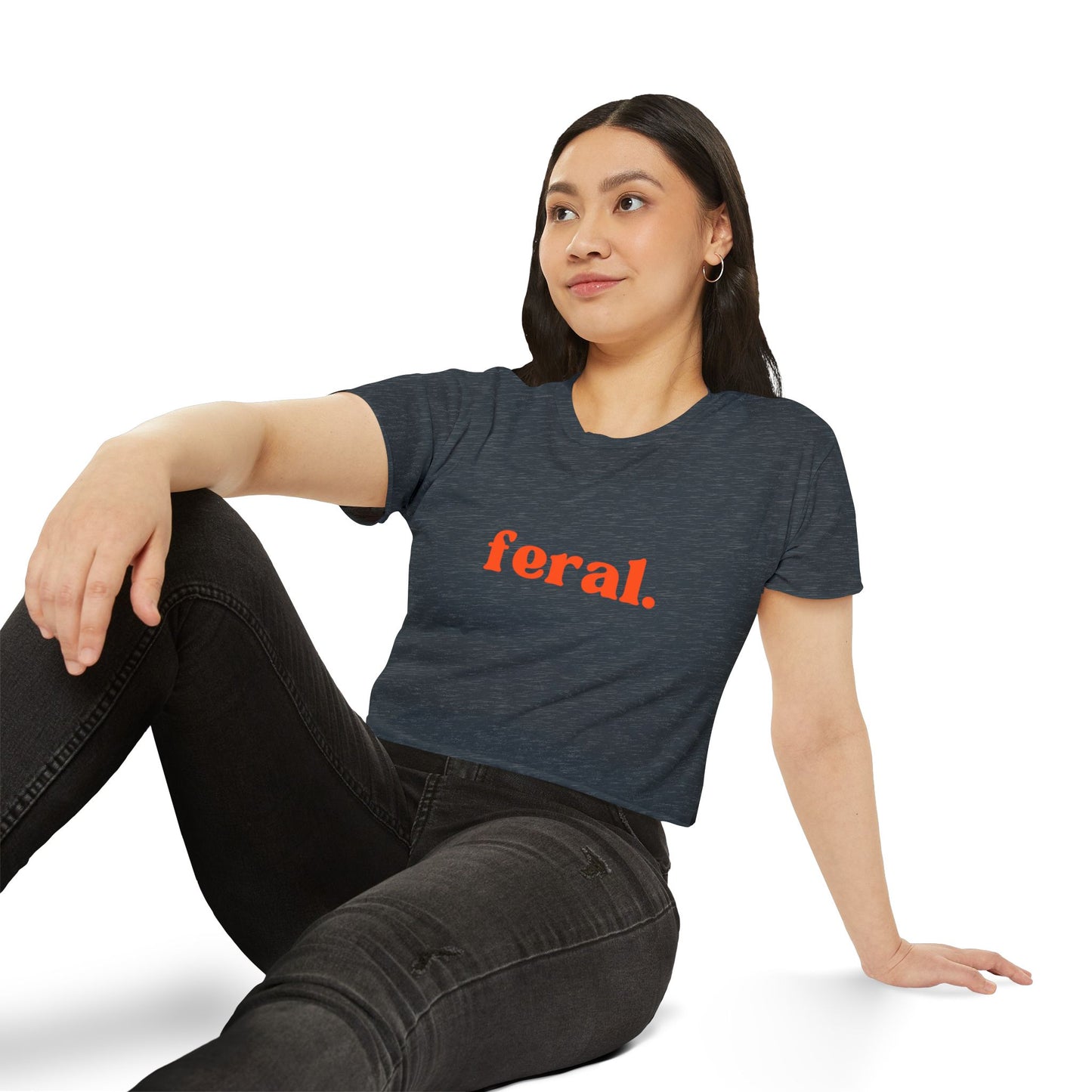 "feral." Flowy Crop Top
