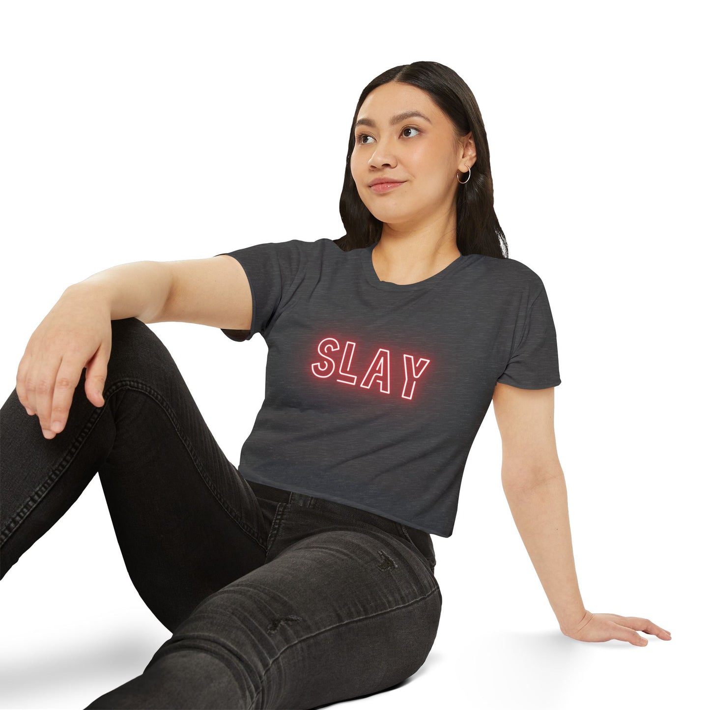 "Slay" Flowy Crop Top