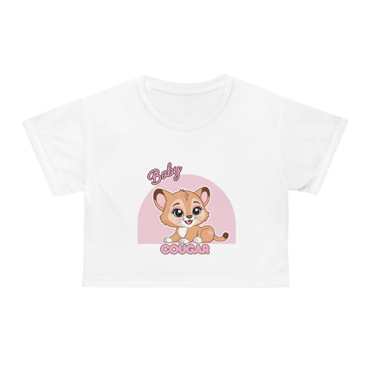 "Baby Cougar" Fitted Crop Top