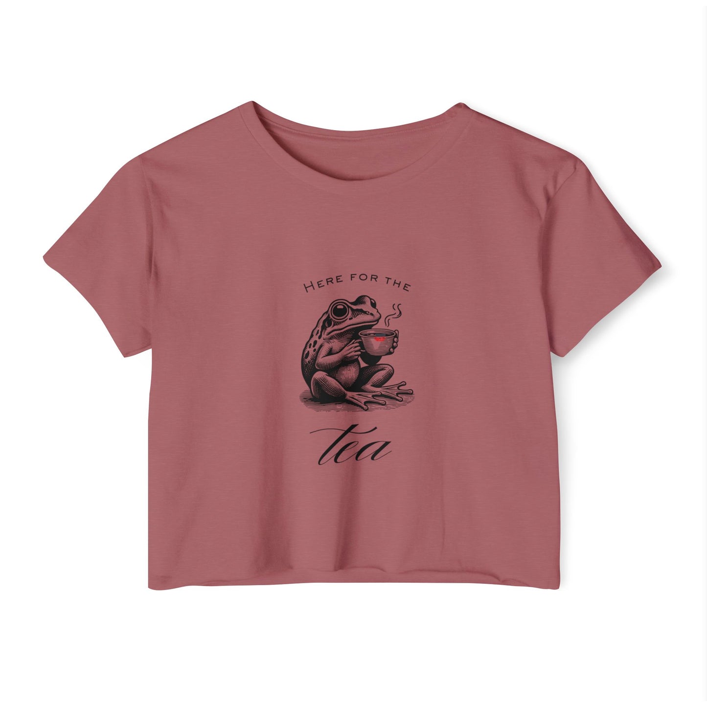 "Here for the Tea" Flowy Crop Top
